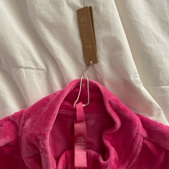 HOT PINK SKIMS VELOUR ROMPER (sold out) - Picture 2 of 3